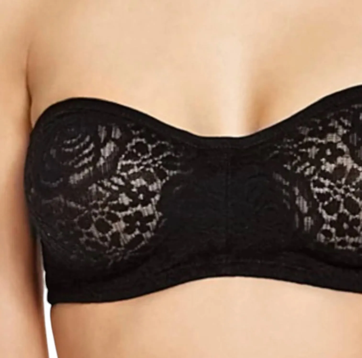 Halo Lace Strapless Bra In Black