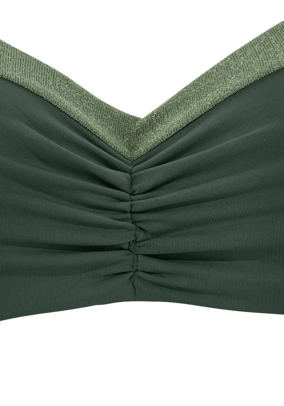 LASCANA Women's Metallic Trim Bandeau Bikini Top