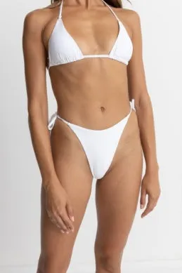 RHYTHM Classic tie side bikini bottom-White