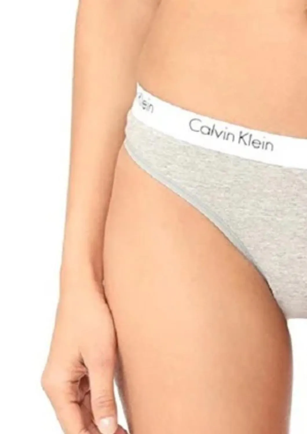 Standard One Cotton Thong Panty In Grey Heather