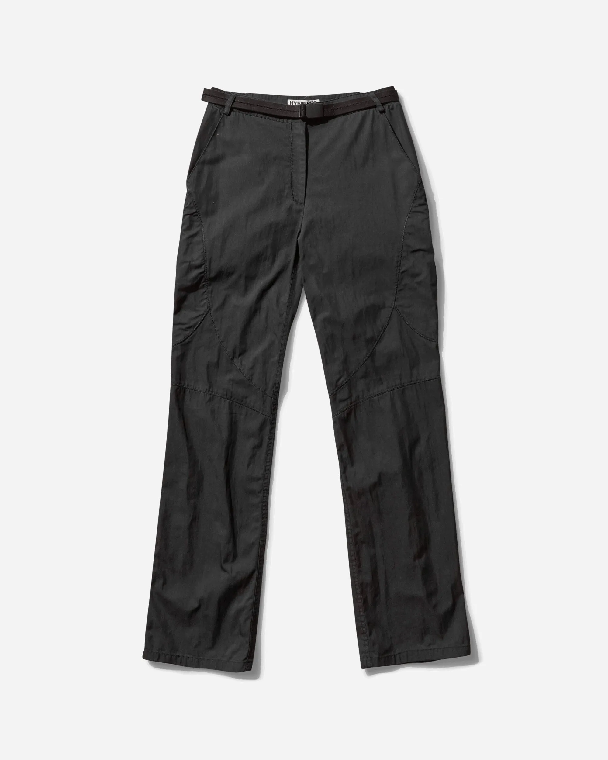 Women's Low-Rise Pants with Belt Black