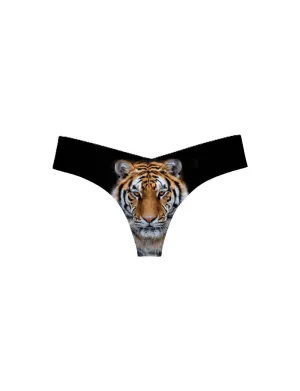 Women's Photo Op Thong Panty In Orange Tiger