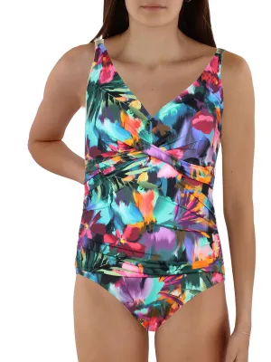 Womens Printed Underwire One-Piece Swimsuit