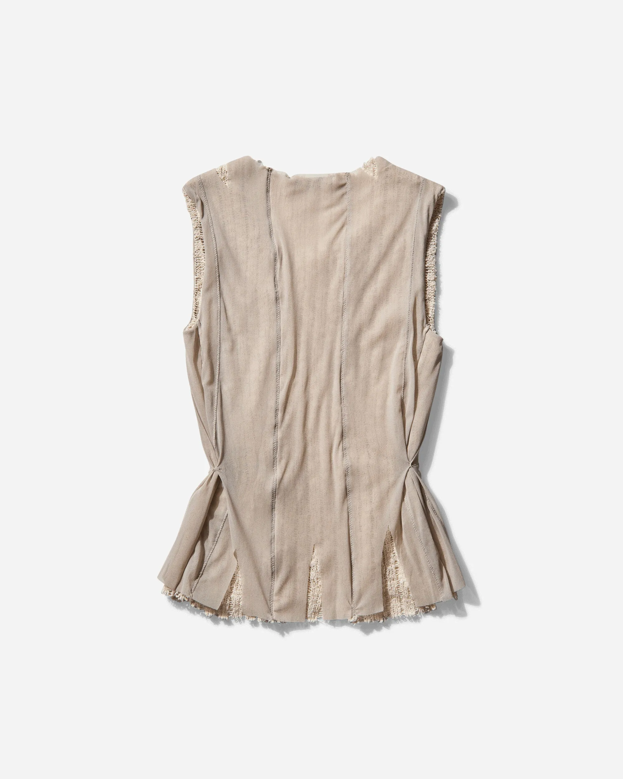 Women's Ragged Vest Taupe